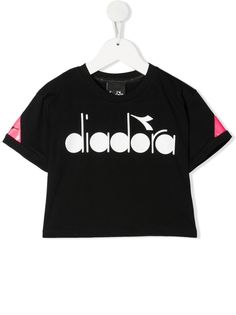 Diadora Junior укороченная футболка с логотипом и вставками