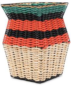 Marni Market плетеная корзина в полоску