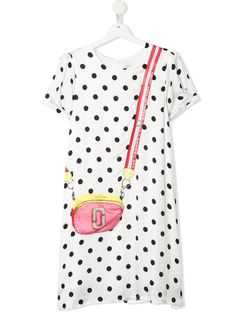 The Marc Jacobs Kids платье-футболка в горох с накладным карманом
