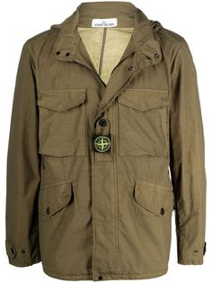 Stone Island легкая куртка с нашивкой-логотипом