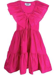 MSGM ярусное расклешенное платье