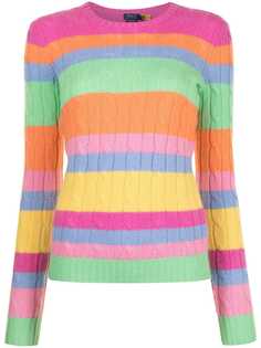 Polo Ralph Lauren кашемировый джемпер фактурной вязки в полоску
