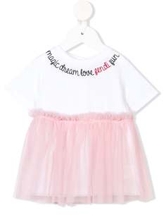 Fendi Kids платье-футболка с вышивкой