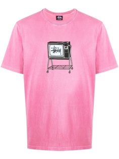 Stussy футболка Rolling TV с графичным принтом