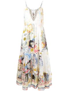 Camilla ярусное платье макси с цветочным принтом