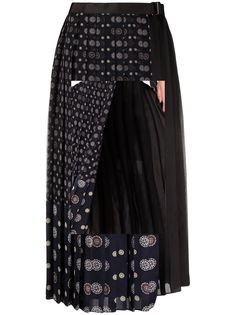 Sacai юбка миди асимметричного кроя