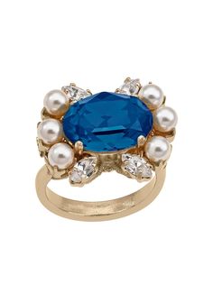 Anton Heunis кольцо с кристаллами и жемчугом