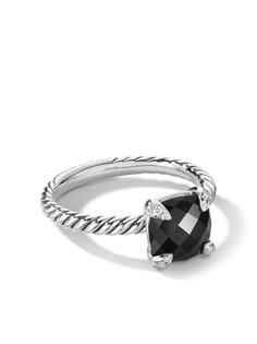 David Yurman серебряное кольцо Chatelaine с ониксом и бриллиантами