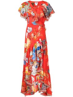 Camilla платье макси с оборками и цветочным принтом