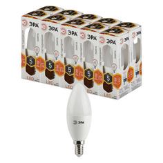 Упаковка ламп LED Эра E14, свеча, 5Вт, 2700К, белый теплый, LED B35-5W-827-E14, 10 шт. [б0018871] ERA