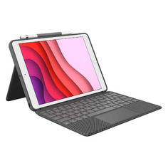 Чехол-клавиатура LOGITECH Combo Touch, для Apple iPad 10.2 (2019), серый [920-009994]