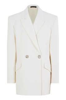 Белый шерстяной жакет David Koma