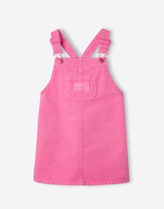 Розовый джинсовый сарафан с карманом для девочки Gloria Jeans
