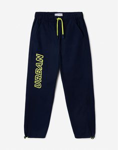 Синие брюки Jogger-oversize с принтом URBAN для мальчика Gloria Jeans