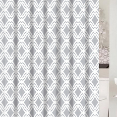 Штора для ванной Primanova Matrix белая с серым 180х200 см