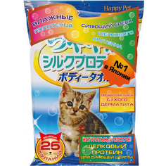 Шампуневые полотенца EARTH PET шелковым протеином и медом для кошек 20х30см, 25шт