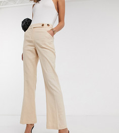 Расклешенные классические брюки из материала с добавлением льна Vero Moda Tall-Бежевый