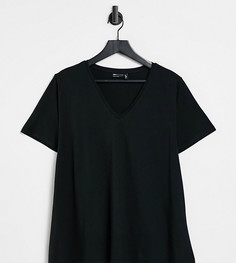 Черная свободная футболка с V-образным вырезом ASOS DESIGN Maternity-Черный цвет
