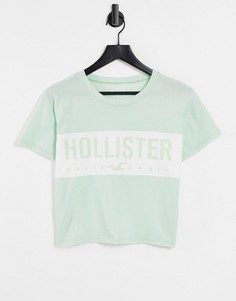 Зеленая футболка с логотипом Hollister-Зеленый цвет