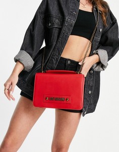 Красная сумка на плечо с ремешком-цепочкой Love Moschino-Красный