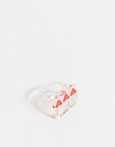 Прозрачное пластиковое кольцо с грибами ASOS DESIGN-Прозрачный