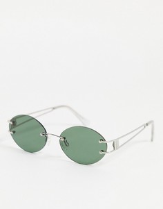 Круглые солнцезащитные очки без оправы с дымчатыми стеклами Topshop-Серебристый