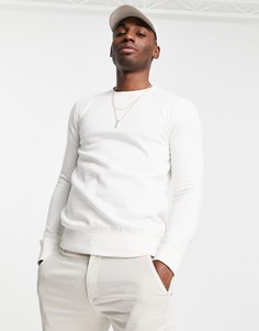 Облегающий свитшот цвета экрю Burton Menswear-Белый