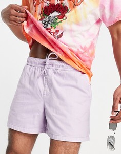 Лавандовые выбеленные шорты без застежки New Look-Фиолетовый цвет
