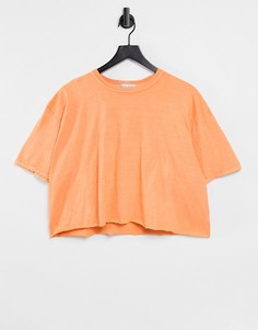 Оранжевая короткая футболка с принтом тай-дай In The Style-Оранжевый цвет