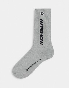 Серые носки с логотипом AAPE By A Bathing Ape-Серый