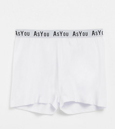 Белые шорты-боксеры для дома с фирменной отделкой от комплекта ASYOU-Белый