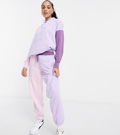 Сиреневые с розовым джоггеры в стиле колор блок PUMA Downtown – эксклюзивно для ASOS-Фиолетовый цвет