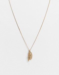 Золотистое ожерелье из латуни с подвеской в виде кулона и зеркала AllSaints-Золотистый