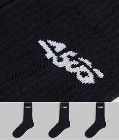 Набор из 3 пар черных спортивных носков с антибактериальной обработкой ASOS 4505-Черный