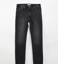 Черные выбеленные джинсы прямого кроя Topman Big & Tall-Черный