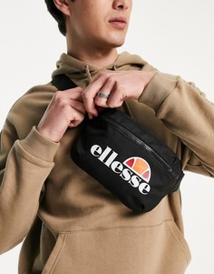 Черная сумка-кошелек на пояс с крупным логотипом ellesse-Черный цвет