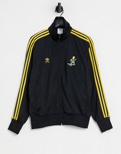 Черная олимпийка с тремя полосками adidas Originals x The Simpsons Firebird-Черный цвет