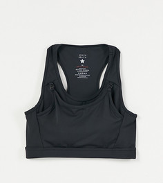 Черный спортивный бюстгальтер для кормящих матерей с легкой степенью поддержки South Beach Maternity-Черный цвет