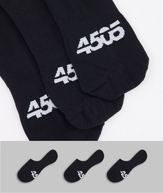 Набор из 3 пар невидимых носков с антибактериальной обработкой ASOS 4505-Черный цвет