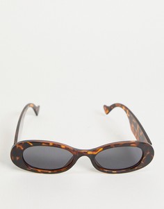 Солнцезащитные очки в овальной черепаховой оправе Bershka-Коричневый цвет