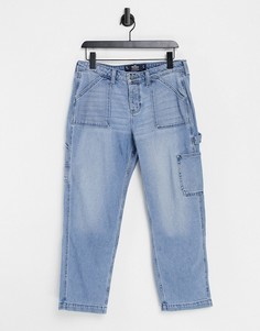 Голубые выбеленные джинсы бойфренда Hollister-Голубой