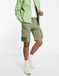 Нейлоновые шорты с карманами карго от комплекта цвета хаки Jack & Jones Core-Зеленый цвет