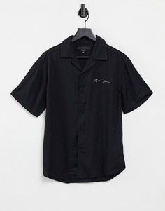 Черная рубашка для боулинга с логотипом Mennace-Черный цвет