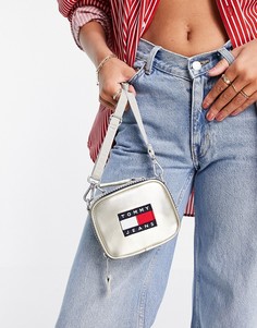 Серебристая маленькая сумка-кошелек на пояс с логотипом Tommy Jeans-Серебристый