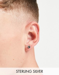 Серьги-гвоздики из стерлингового серебра с кристаллами Swarovski ASOS DESIGN – 6 мм-Серебристый