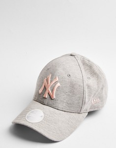 Серая меланжевая кепка New Era NY-Серый Topshop