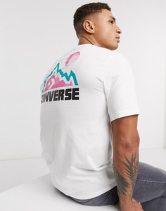 Белая футболка с логотипом на спине Converse Mountain Club-Белый
