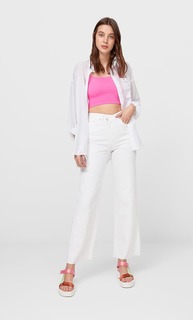 Stradivarius Укороченный Бесшовный Топ На Бретелях Цвет Темной Фуксии Xl