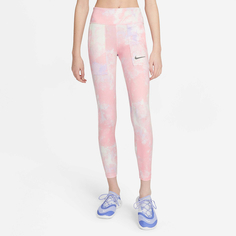 Подростковые леггинсы One Tie-Dye Printed Leggings Nike