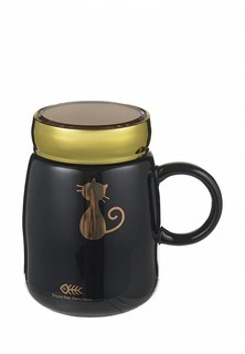 Кружка Decogallery с крышкой "Enjoy the delicious"